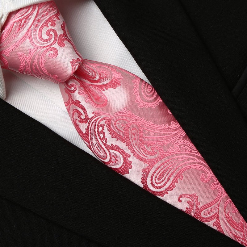 KissTies 4PCS Ties For Men Warm Colors Paisley Neckties + 1 Gift Box - Image 5